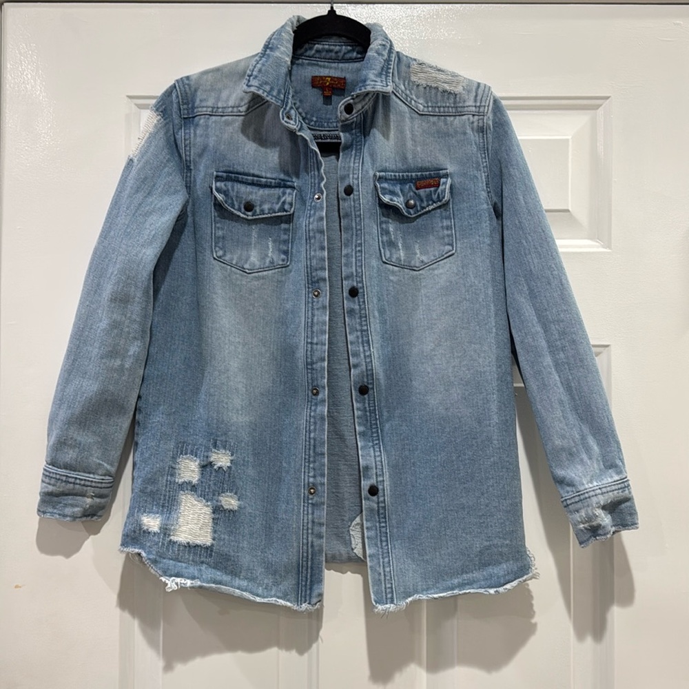 7 For All Mankind Girls Denim Button Up Size Large
